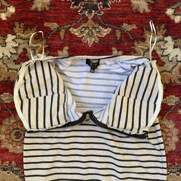 cream grey striped knit fitted mini dress from Australia - Picture 9 of 16